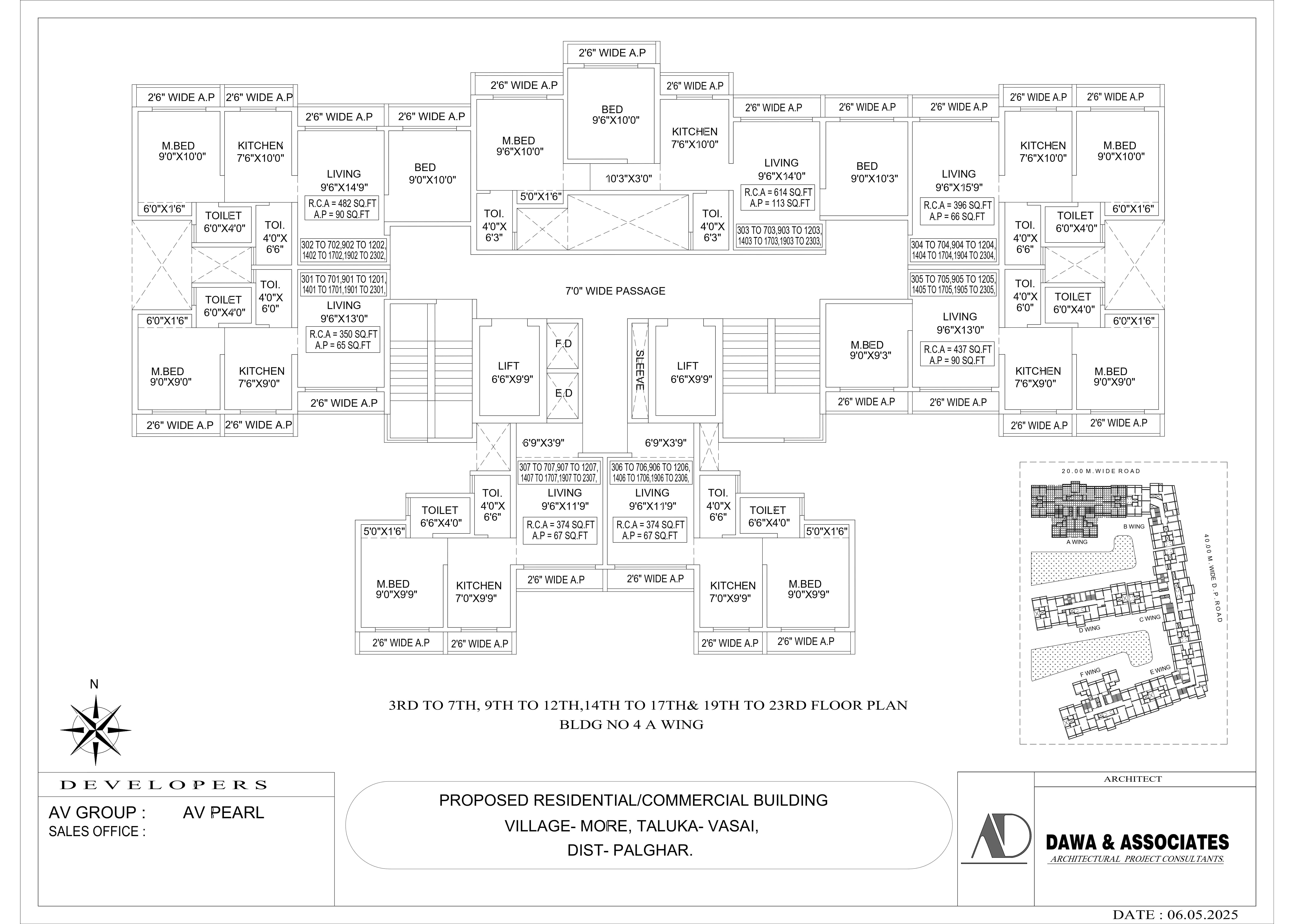 Wing 4A Typical Floor Plan - AV Pearl